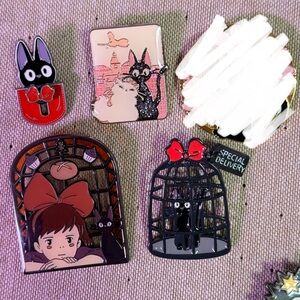 Studio Ghibli Kiki's Delivery Service Enamel Pin Bundle of 4 — Jiji + Kiki